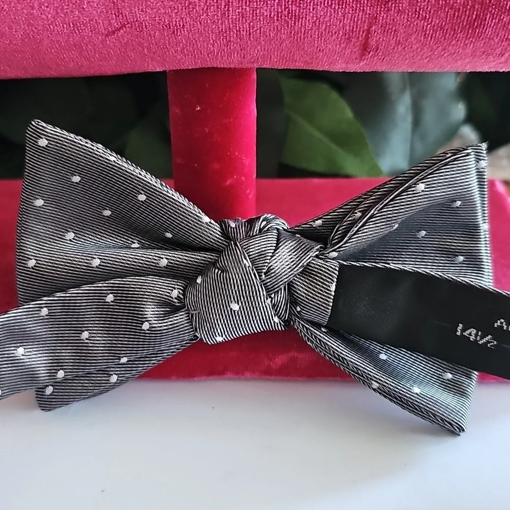 Alfani Gray Polka Dot Kids Bow Tie Adjustable
